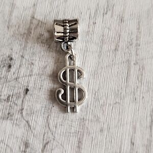DOLLAR sign Charm Will FIT Pandora and other European Systems or Pendant